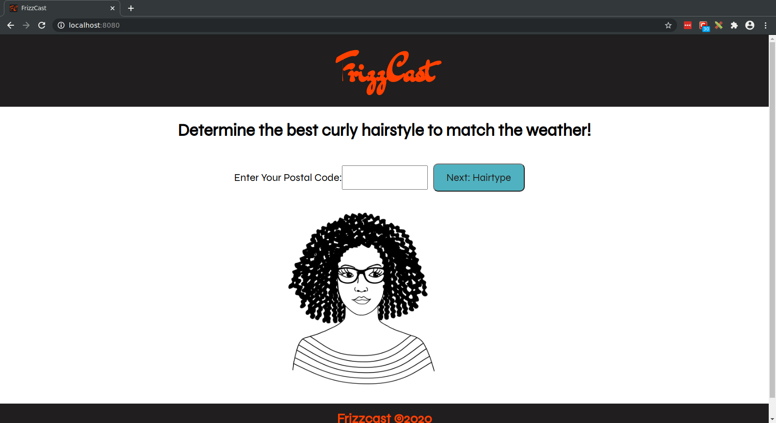 Screenshot of FrizzCast Web app