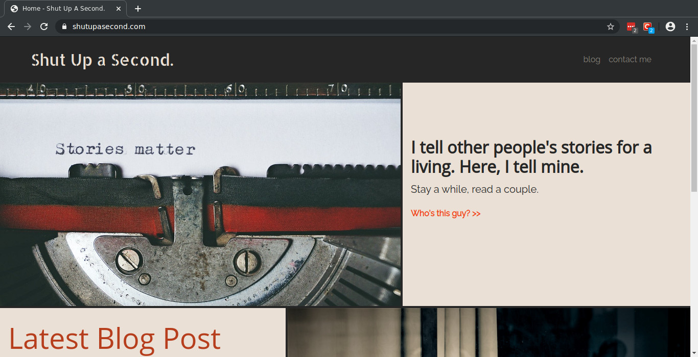 Screenshot of ShutUpASecond.com